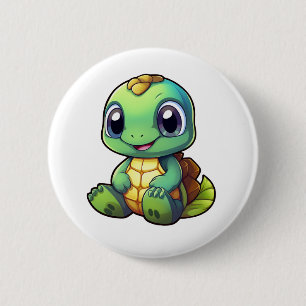 Illustration einer Cartoon-Schildkröte Button