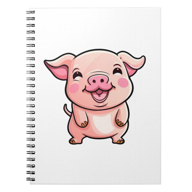 Illustration einer Cartoon-Schweinedarstellung Notizblock (Vorderseite)
