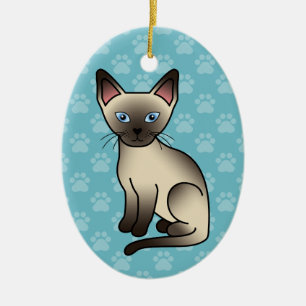 Illustration einer Chocolate-Point-Siamesen-Katze Keramikornament