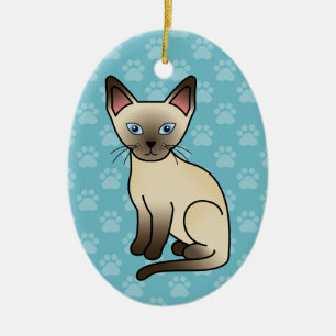 Illustration einer Chocolate-Point-Siamesen-Katze Keramikornament