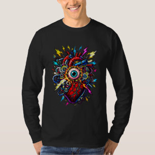 Illustration einer cybernetischen Herzexplosion – T-Shirt