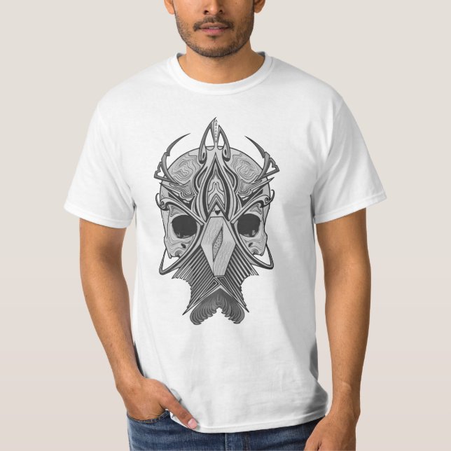Illustration einer dunklen ätherischen Kriegermask T-Shirt (Vorderseite)