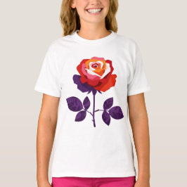 Illustration einer farbenfrohen Rose T-Shirt