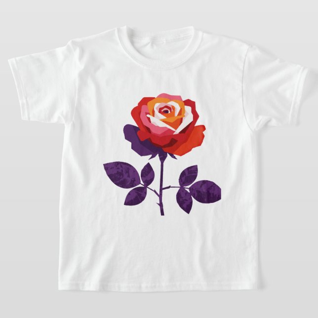 Illustration einer farbenfrohen Rose T-Shirt (Ablage )