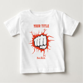 Illustration einer geballten Faust, die durch eine Baby T-shirt