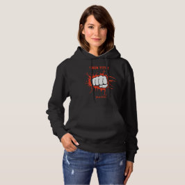 Illustration einer geballten Faust, die durch eine Hoodie