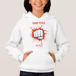 Illustration einer geballten Faust, die durch eine Hoodie