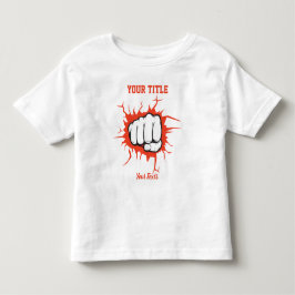 Illustration einer geballten Faust, die durch eine Kleinkind T-shirt