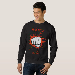 Illustration einer geballten Faust, die durch eine Sweatshirt