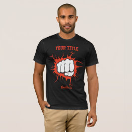 Illustration einer geballten Faust, die durch eine T-Shirt