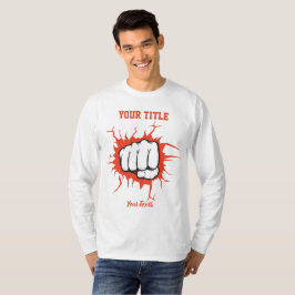 Illustration einer geballten Faust, die durch eine T-Shirt