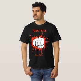 Illustration einer geballten Faust, die durch eine T-Shirt