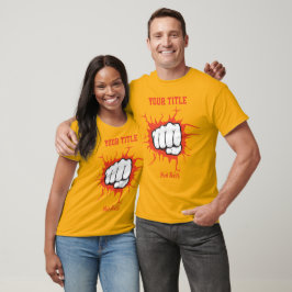 Illustration einer geballten Faust, die durch eine T-Shirt