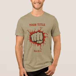 Illustration einer geballten Faust, die durch eine Tri-Blend Shirt