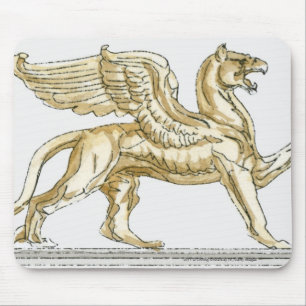 Illustration einer Greifstatue Mousepad