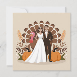 Illustration einer Hochzeit zum Erntedankfest im H Einladung