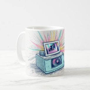 Illustration einer Instant-Kamera im Vintage-Stil Kaffeetasse