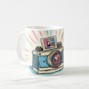 Illustration einer Instant-Kamera im Vintage-Stil Kaffeetasse