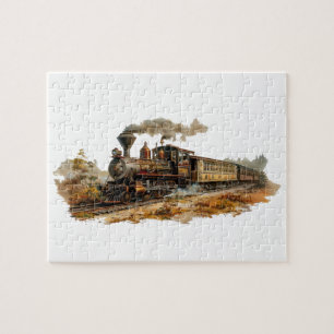 Illustration einer Landschaft mit einer alten Damp Puzzle