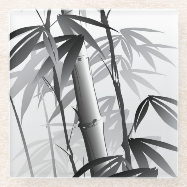 Illustration einer orientalischen Artmalerei Glasuntersetzer (Vorderseite)