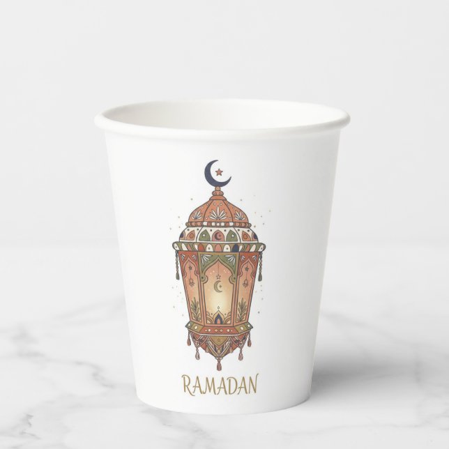 Illustration einer orientalischen Ramadan-Laterne Pappbecher (Vorderseite)