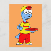 Illustration einer Person, die Brontosaurus liefer