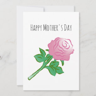 Illustration einer rosa Rose Karte