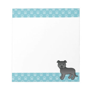 Illustration einer schwarzen Staffordshire Bull Te Notizblock