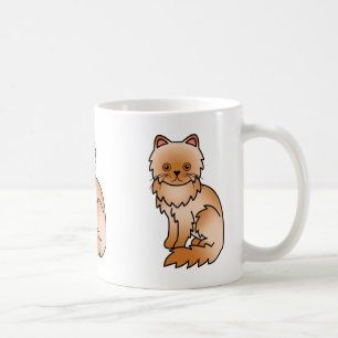 Illustration einer süßen persischen Katze in Rot i Tasse