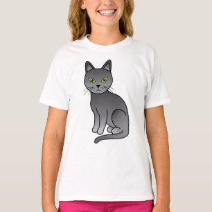 Illustration einer süßen russischen Blaukatze im C T-Shirt