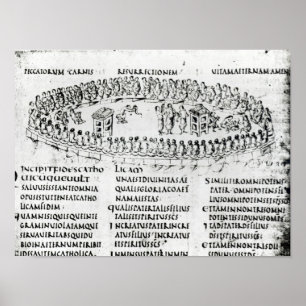 Illustration einer Szene von einem der Psalme Poster