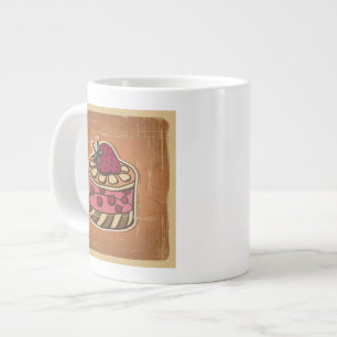 Illustration einer Torte im Retro-Stil Jumbo-Tasse