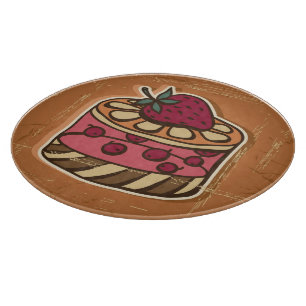Illustration einer Torte im Retro-Stil Schneidebrett