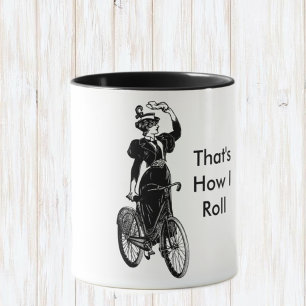 Illustration einer viktorianischen Dame auf einem Tasse