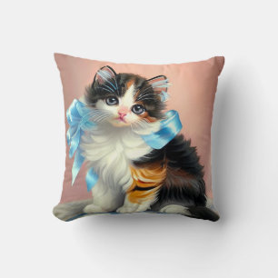 Illustration einer vintage Calico-Katze Kissen