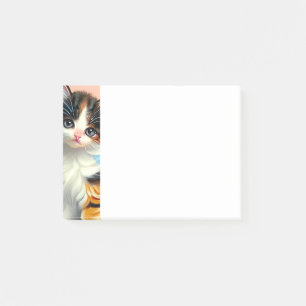Illustration einer Vintage Calico-Katze Post-it Klebezettel