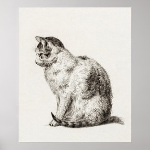 Illustration einer Vintage-Katze Poster