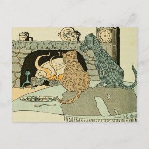 Illustration einer Vintage-Katze von 1922 Postkarte