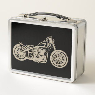 Illustration einer Vintage-Motorrad  Metall Brotdose