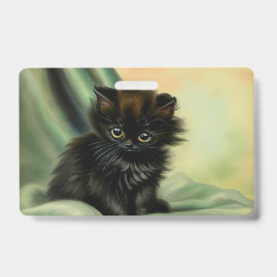 Illustration einer Vintage-Schwarzen Katze Ausweis