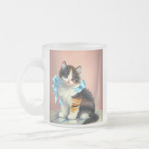 Illustration einer Vintage-Trickatze Mattglastasse