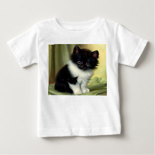 Illustration einer Vintage-Tuxedo-Katze Baby T-shirt