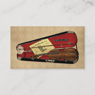 Illustration einer Vintage-Violine Visitenkarte