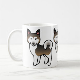 Illustration eines Alaskan Malamute-Hundes in Schw Tasse