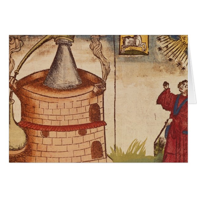 Illustration eines Alchemisten bei der Arbeit (Vorderseite (Horizontal))