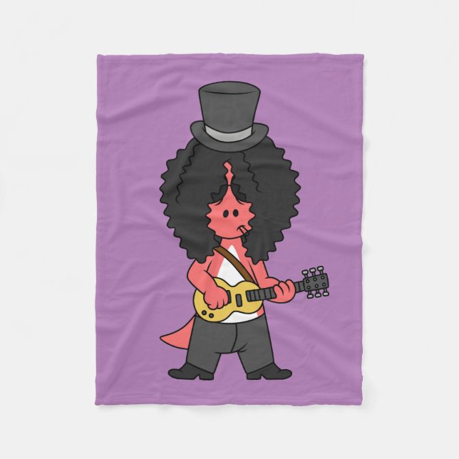 Illustration eines Allosaurus, der als Rockstar ve Fleecedecke (Vorderseite)