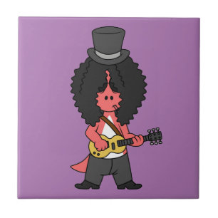 Illustration eines Allosaurus, der als Rockstar ve Fliese