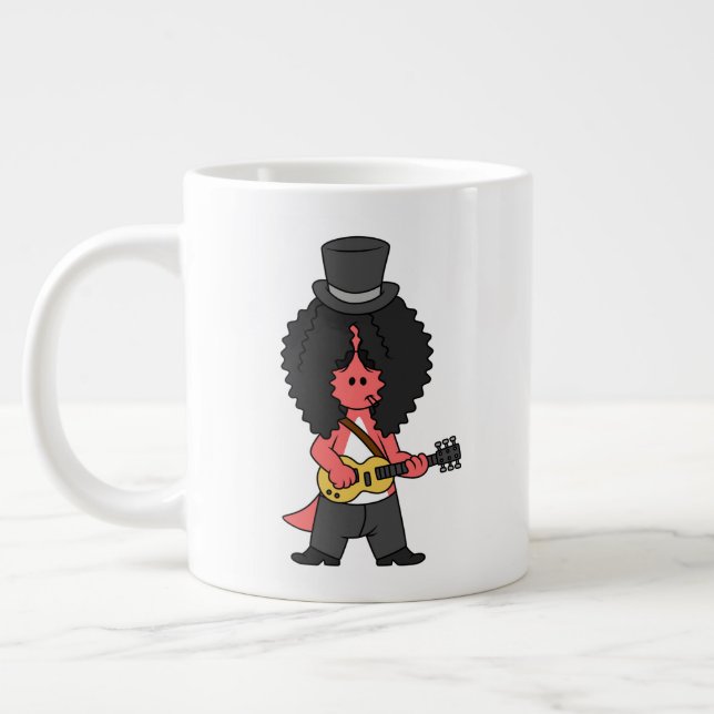 Illustration eines Allosaurus, der als Rockstar ve Jumbo-Tasse (Links)