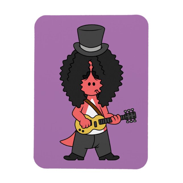 Illustration eines Allosaurus, der als Rockstar ve Magnet (Vertikal)