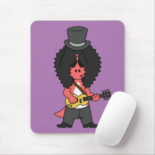 Illustration eines Allosaurus, der als Rockstar ve Mousepad